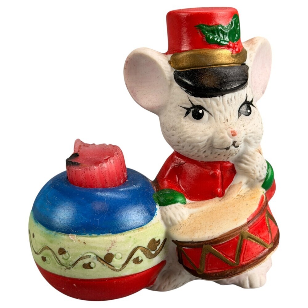 Christmas Candle Holders Set of 2 Mouse Penguin Holiday Friends Original Box - Picture 3 of 14